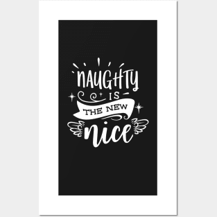 Naughty is the New Nice: Cute Christmas pun Apparel Posters and Art